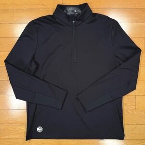 Greyson X Atlanta Hawks Quarter Zip Pullover Black Performance Sweater Large